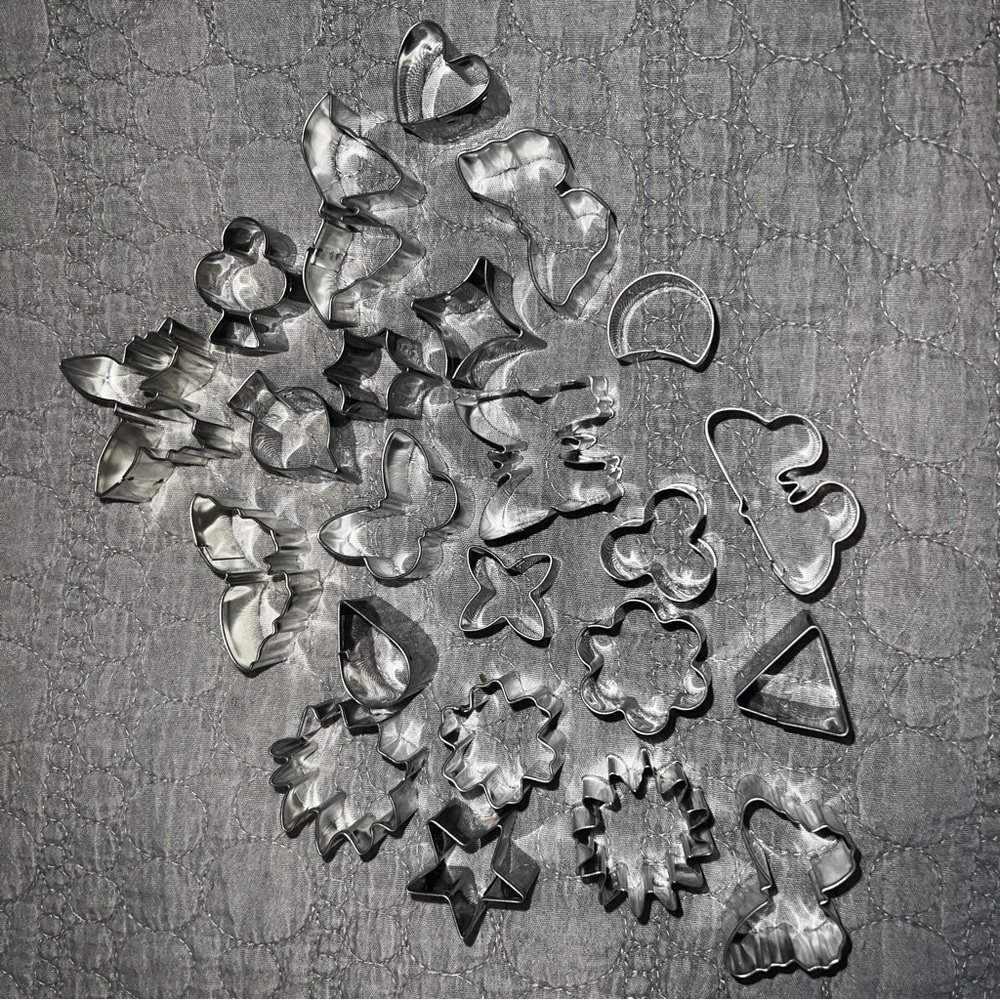 Group of Metal assorted shape cutters
